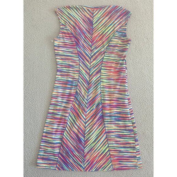 Title Nine Hillary Dress Multicolor Striped Geo Sleeveless - Picture 9 of 10